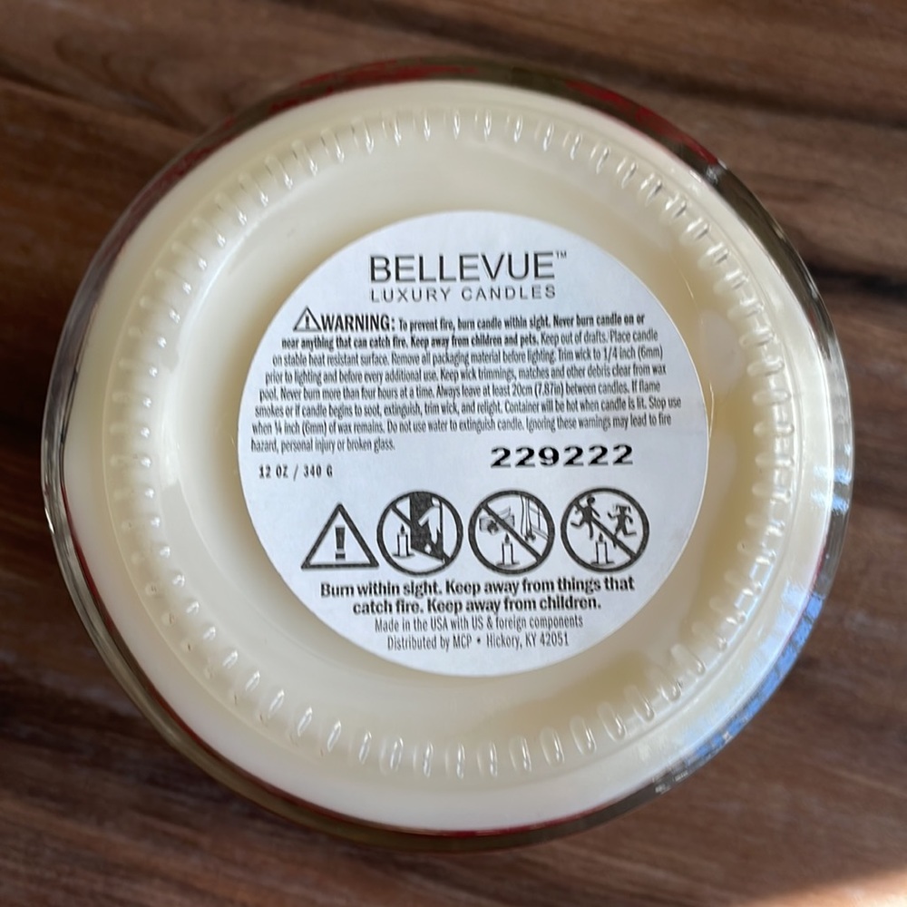 NWT Bellevue Luxury Chai Tonka 12oz Candle Glass Jar with Lid - Picture 3 of 4